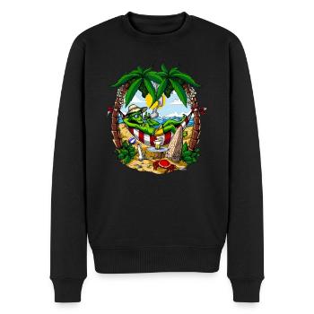 Alien Stoner Beach Party - Männer Premium Bio Pullover - Schwarz - Vorne - Nico (187cm)