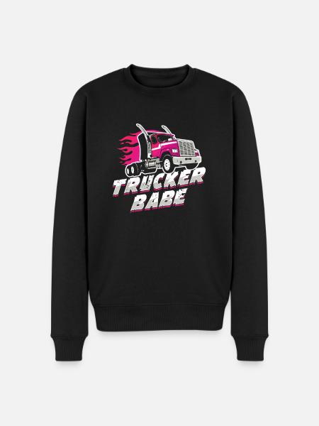 TruckerBabe Driving Trucker Driver Gift - Men's Premium Organic Jumper - black