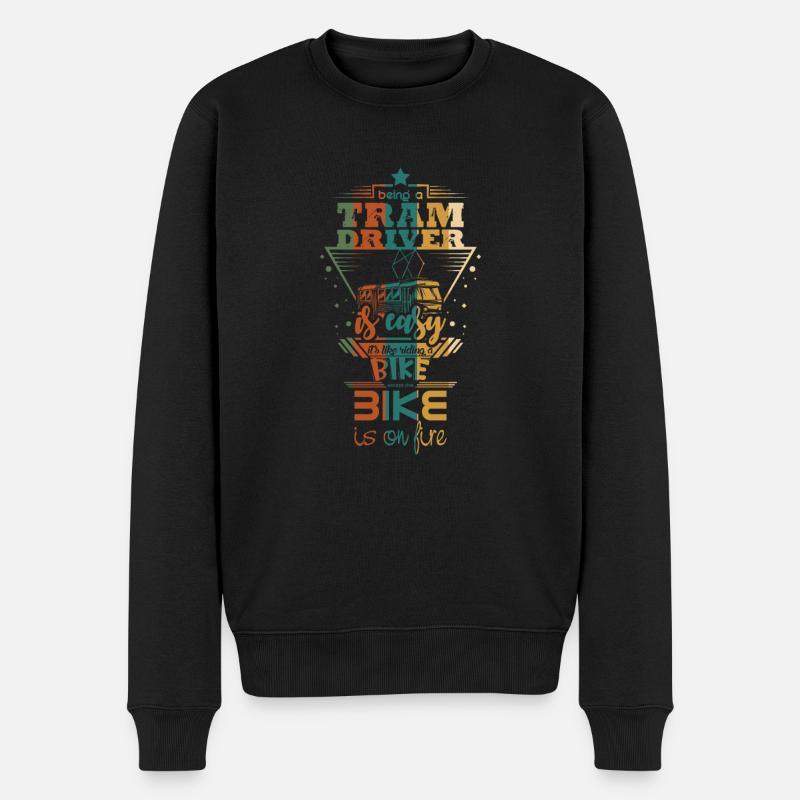Conducteur de tram disant - Pull Premium bio Homme - noir