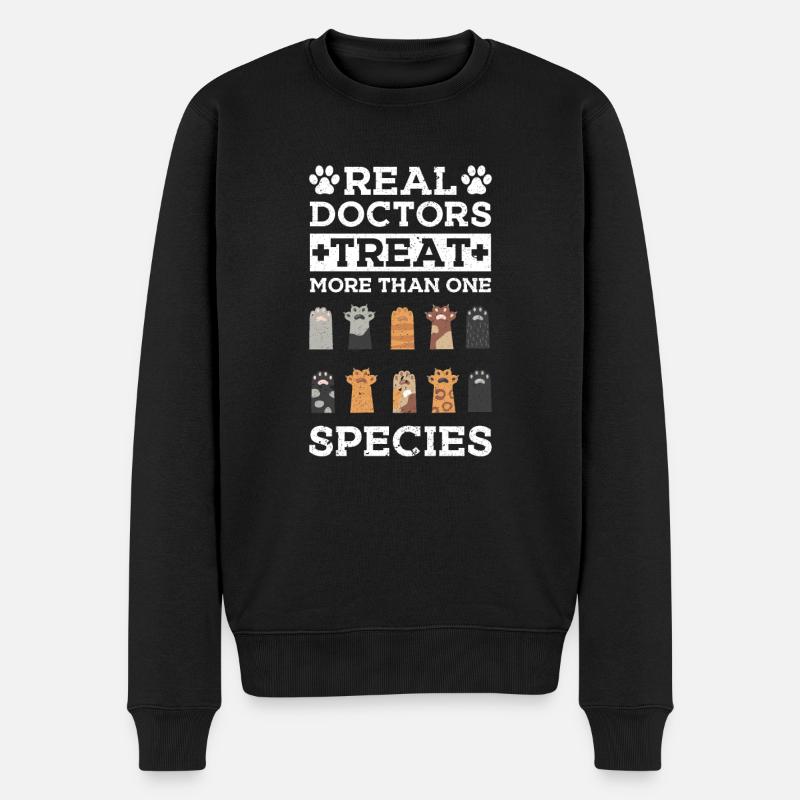 real doctors treat more than one speci... Tierarzt - Männer Premium Bio Pullover - Schwarz