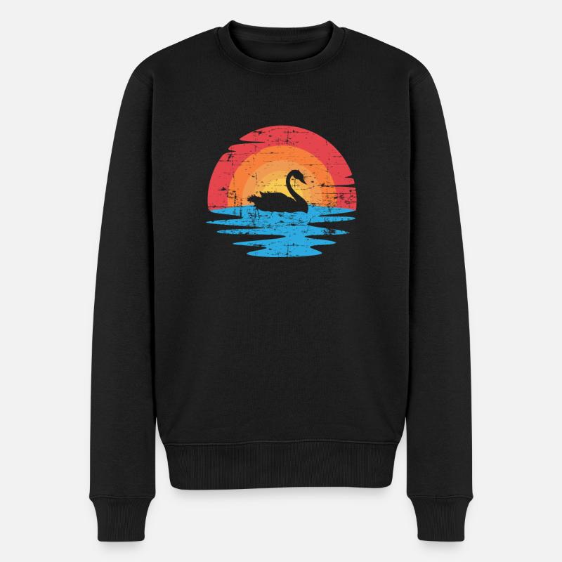 Schwan Tierpfleger - Männer Premium Bio Pullover - Schwarz