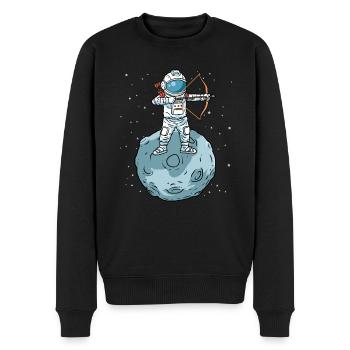 Bogenschütze Shirt Astronaut Pfeil Bogen Bogen - Männer Premium Bio Pullover - Schwarz - Vorne - Nico (187cm)