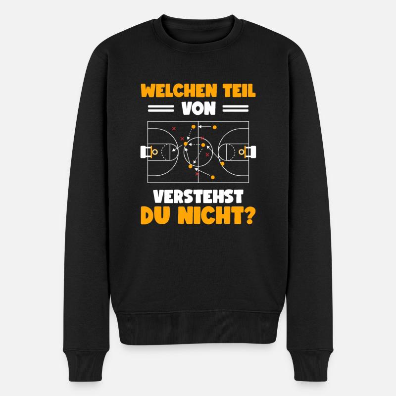 Basketball Coach Trainer Spruch Basketballer - Männer Premium Bio Pullover - Schwarz