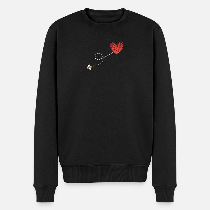 Bienen Imker Herz Geschenkidee - Männer Premium Bio Pullover - Schwarz