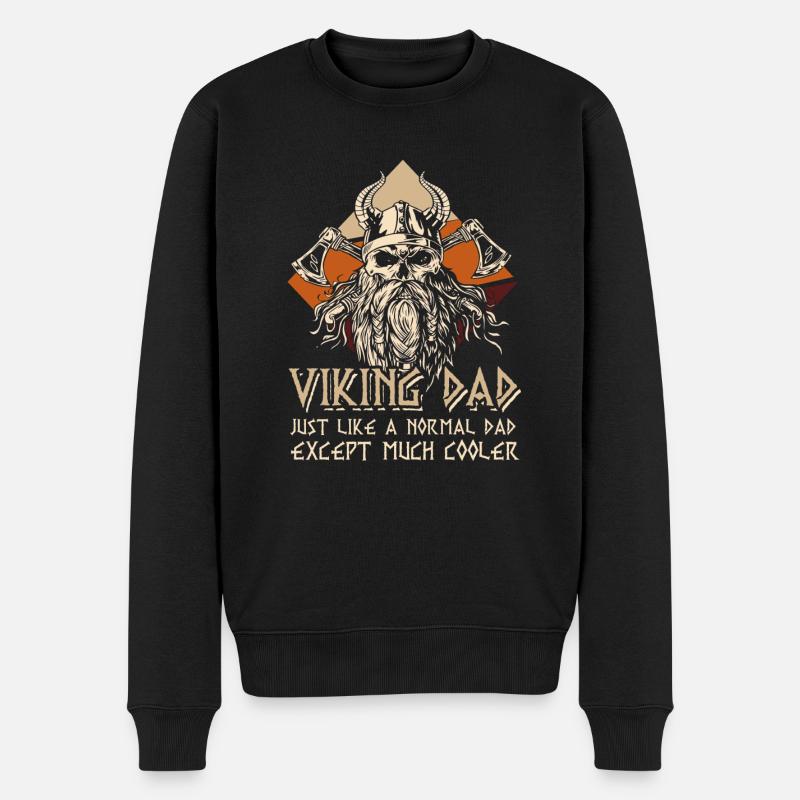 Viking Dad Odin Nordmänner Wotan Vater - Männer Premium Bio Pullover - Schwarz