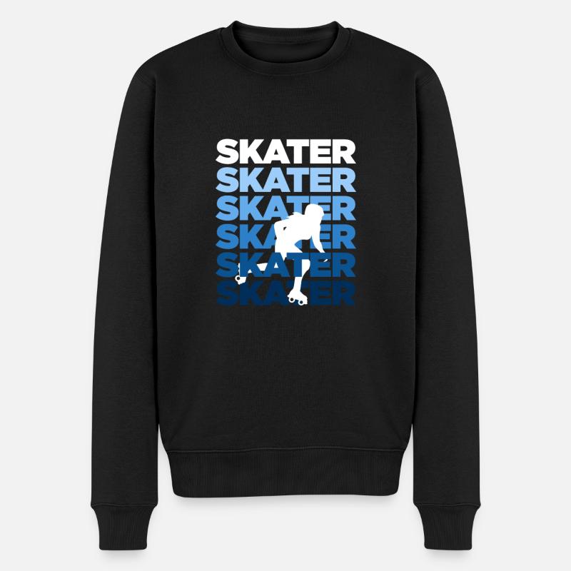 Skater Inline Skating Rollerblading Rollschuhe - Männer Premium Bio Pullover - Schwarz