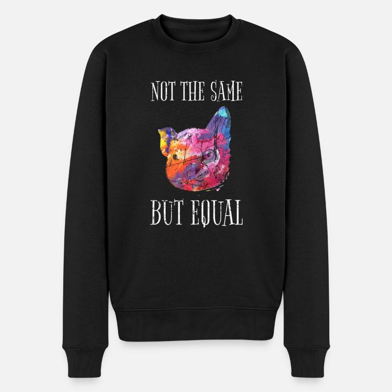 Vegan Tierschutz Not The Same But Equal Veganer - Männer Premium Bio Pullover - Schwarz