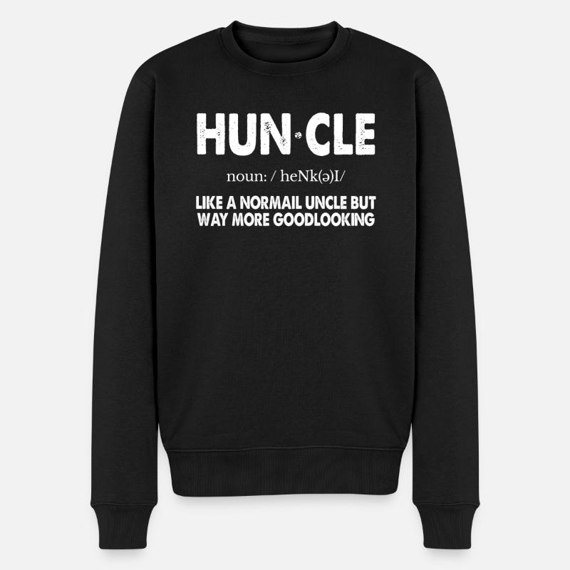Wie ein normaler Onkel, aber viel besser aussehender Spaß - Männer Premium Bio Pullover - Schwarz