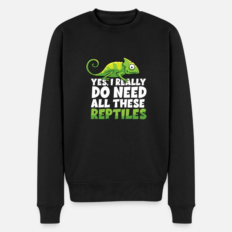 Need all reptiles - Schlangen - Männer Premium Bio Pullover - Schwarz