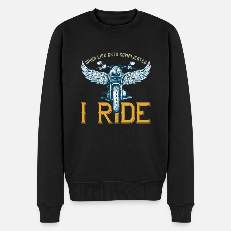 Dessins de rockers et de motards chez Bikertreff - Pull Premium bio Homme - noir