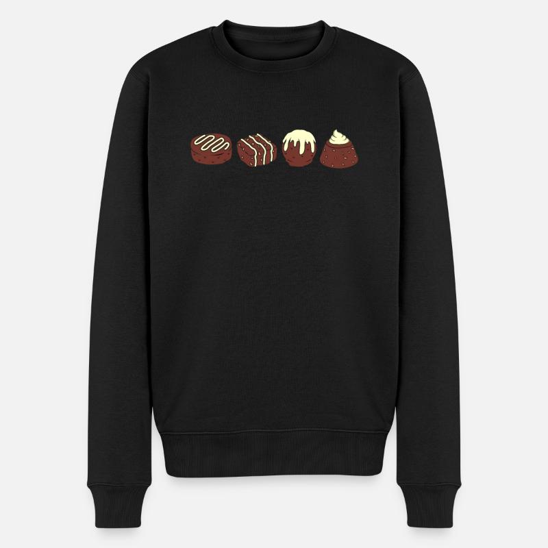 Pralinen - Männer Premium Bio Pullover - Schwarz