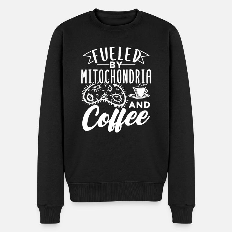 Mitochondrien und Kaffee Geschenk - Männer Premium Bio Pullover - Schwarz