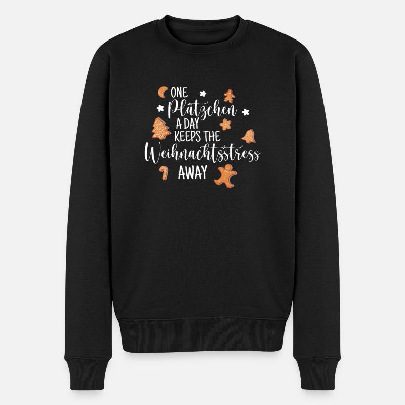 Weihnachten Adevent Plätzchen Spruch für Lebkuchen - Männer Premium Bio Pullover - Schwarz