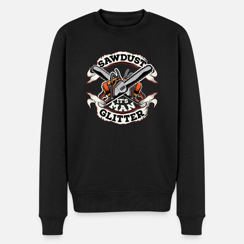Sägemehl Ist Mann Glitter - Männer Premium Bio Pullover - Schwarz