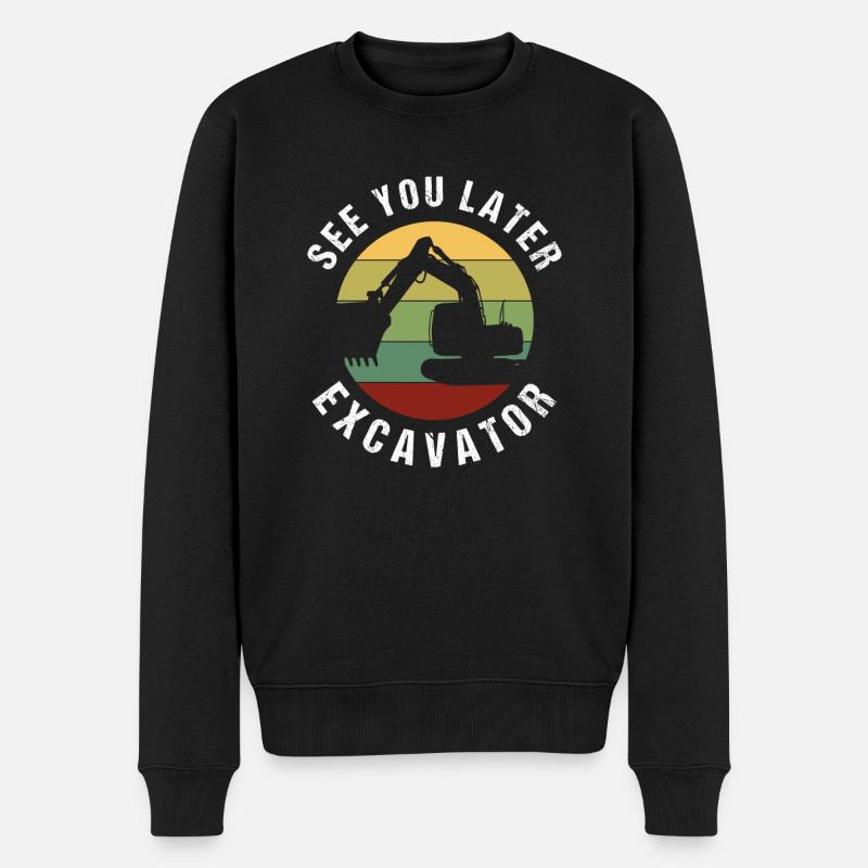 Bagger Baggerfahrer Geschenkidee - Männer Premium Bio Pullover - Schwarz