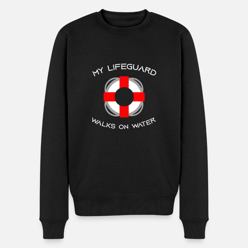 My Lifeguard Walks On Water 2 - Männer Premium Bio Pullover - Schwarz