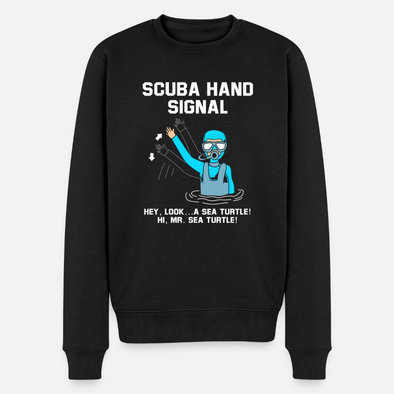 Plongeur Main Signe Scuba Diving - Pull Premium bio Homme - noir