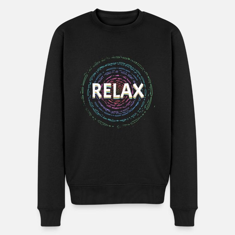 Entspann dich, Yoga, Spirituell - Männer Premium Bio Pullover - Schwarz