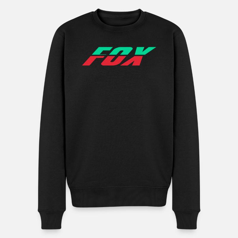 Fox Modern Design - Männer Premium Bio Pullover - Schwarz