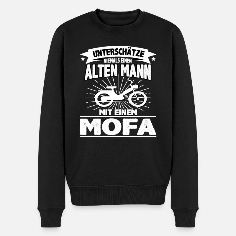 Moped Mopeds Mofa Roller Zweirad Mokick Biker - Männer Premium Bio Pullover - Schwarz
