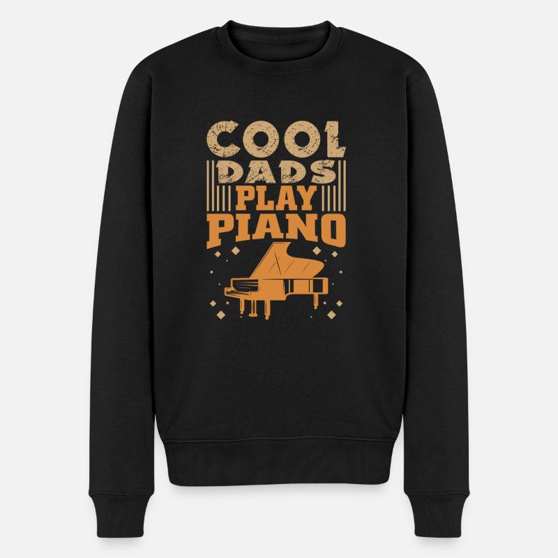 Pianist Papa - Männer Premium Bio Pullover - Schwarz
