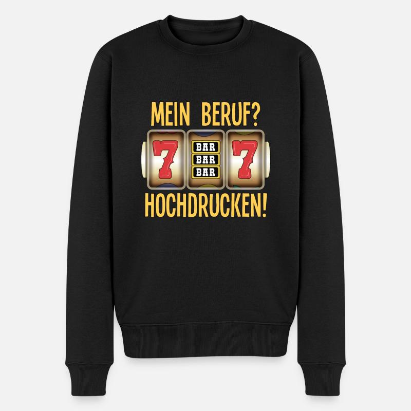 Casino Spielothek Hochdrücken Leiter Geschenk - Männer Premium Bio Pullover - Schwarz