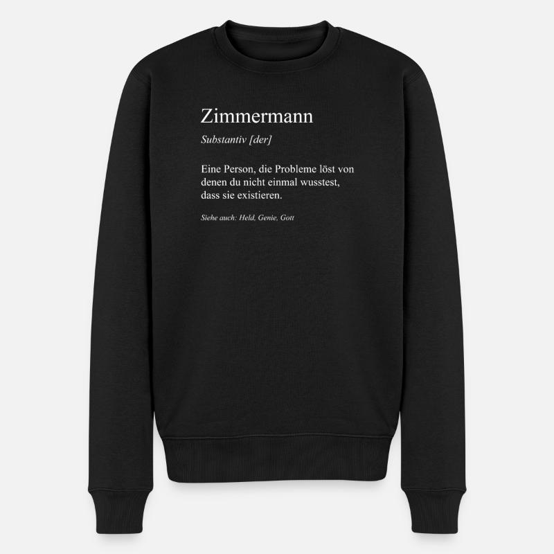 Zimmermann Schreiner Tischler Zimmermann Geschenk - Männer Premium Bio Pullover - Schwarz