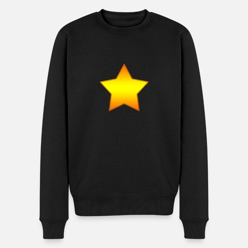 Stern orange - Männer Premium Bio Pullover - Schwarz