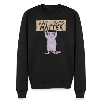 Rat rat souris propriétaire animal de compagnie rongeurs - Pull Premium bio Homme - noir - Devant - Nico (187cm)