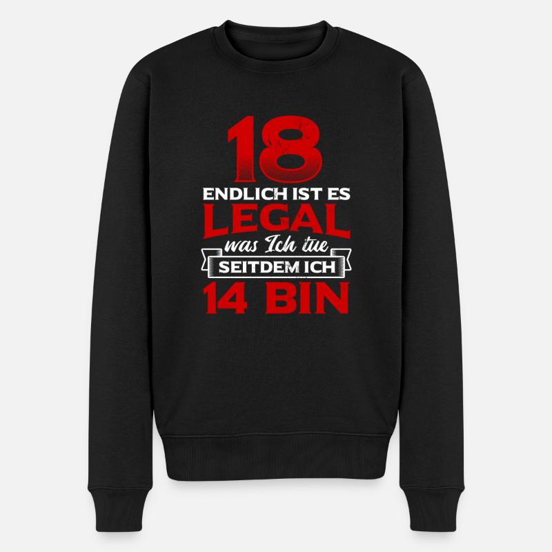 18. Geburtstag 18. Geburtstag - Männer Premium Bio Pullover - Schwarz