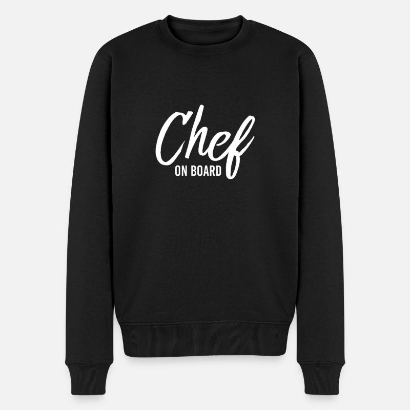 Chefkoch an Bord - Männer Premium Bio Pullover - Schwarz