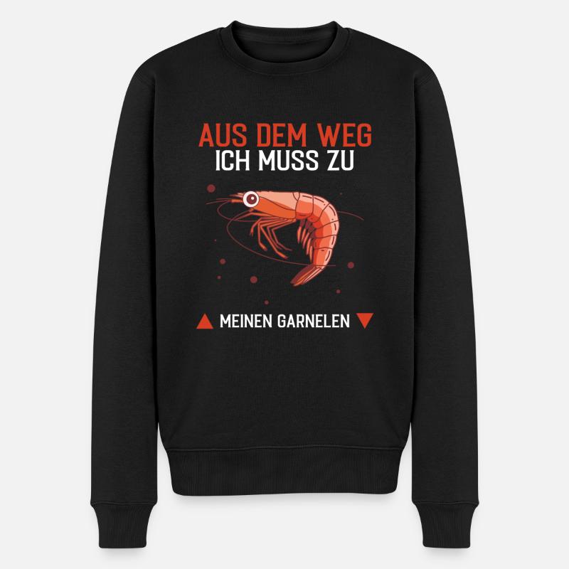 Garnele Shrimp - Aus dem Weg - Männer Premium Bio Pullover - Schwarz