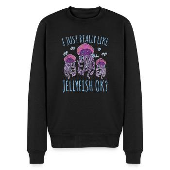 Méduse méduse - Pull Premium bio Homme - noir - Devant - Nico (187cm)
