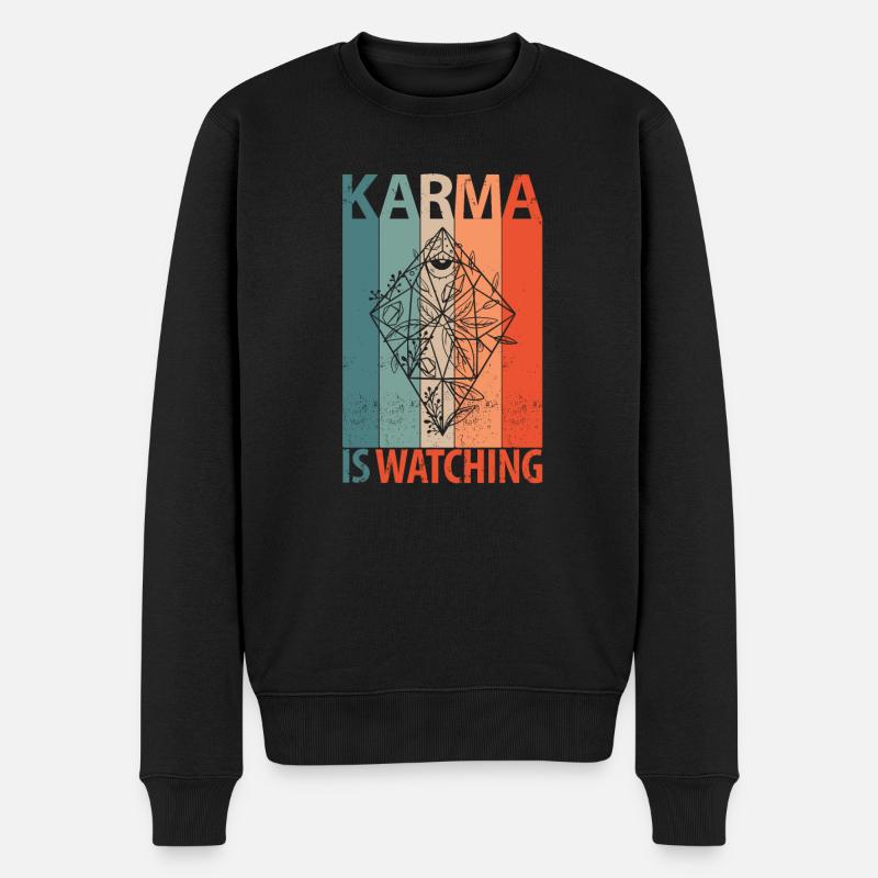 karma - Männer Premium Bio Pullover - Schwarz