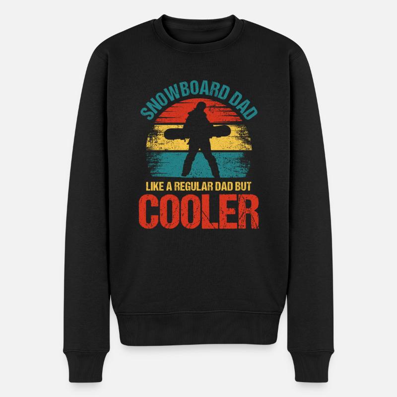 Snowboard Dad Like A Regular Dad But Cooler - Männer Premium Bio Pullover - Schwarz