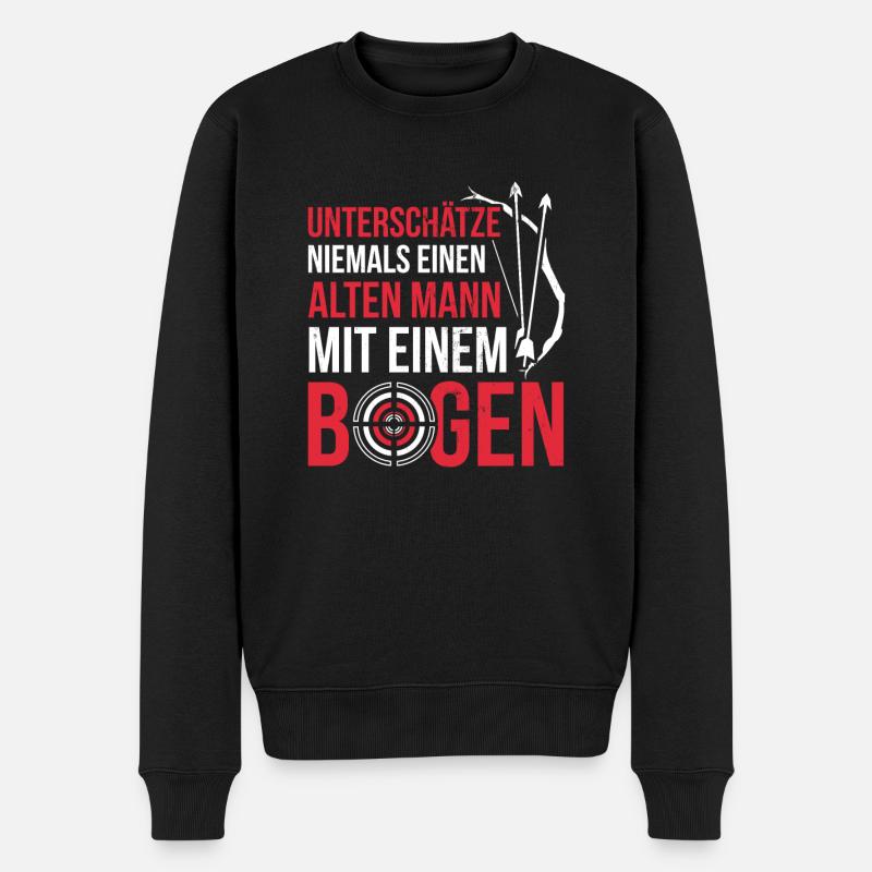Bogenschießen Bogen - Männer Premium Bio Pullover - Schwarz