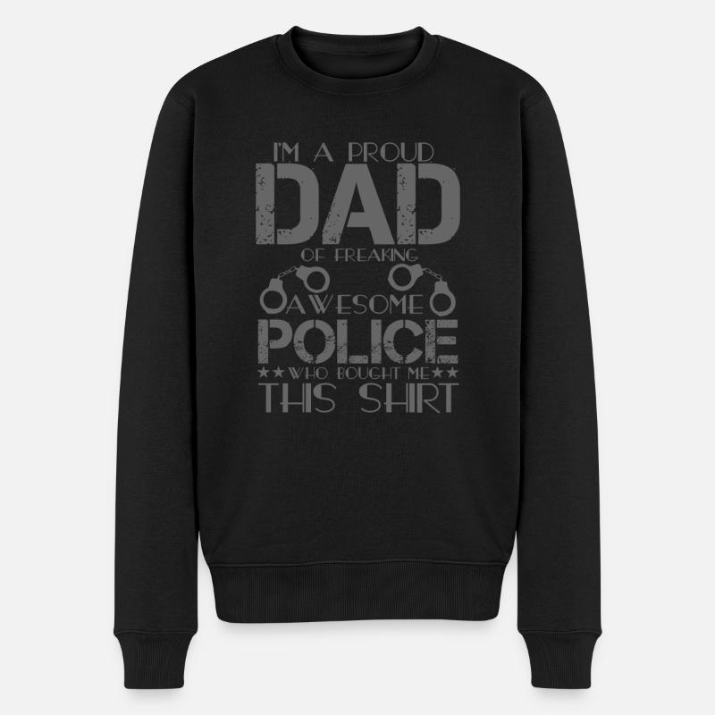 Polizei Cop auf Streife mit Blaulicht - Männer Premium Bio Pullover - Schwarz