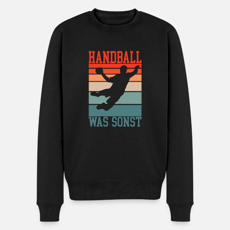 Handball Handballer Handballspieler - Männer Premium Bio Pullover - Schwarz
