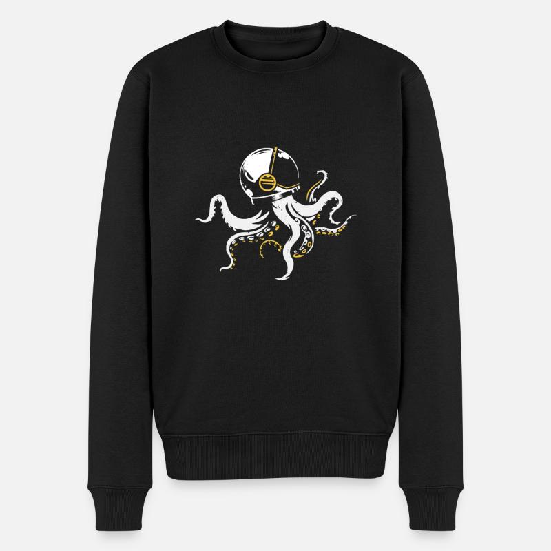 Astronaut Mond Weltall Weltraum Planeten Galaxie - Männer Premium Bio Pullover - Schwarz