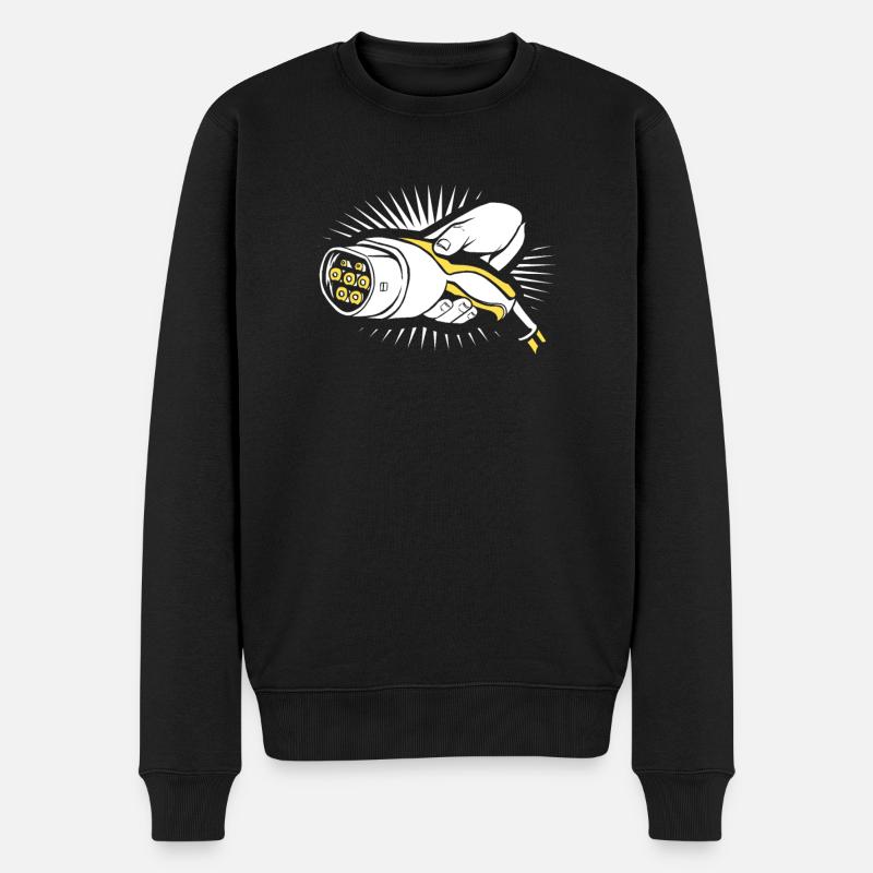 Elektroauto - Männer Premium Bio Pullover - Schwarz