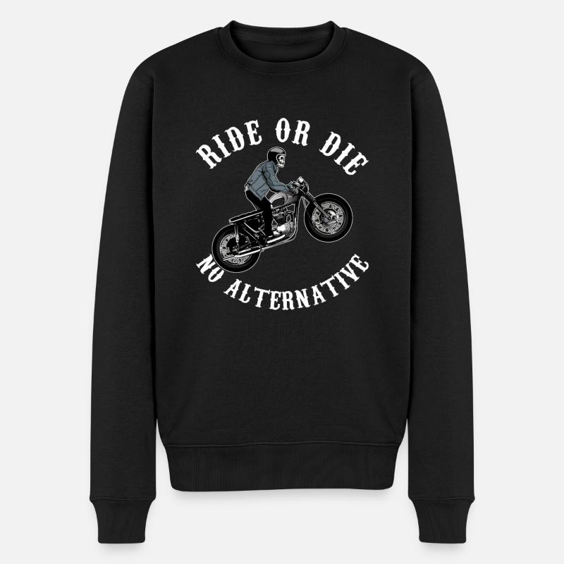 Cadeau de crâne de squelette de moto - Pull Premium bio Homme - noir