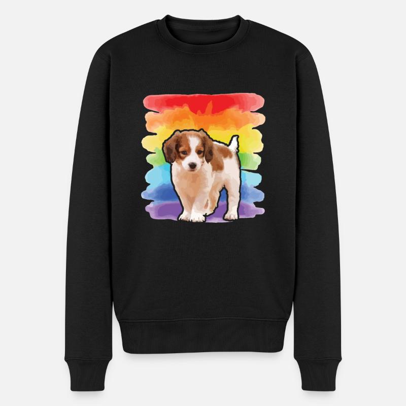 Chiot kooikerhondje - Pull Premium bio Homme - noir