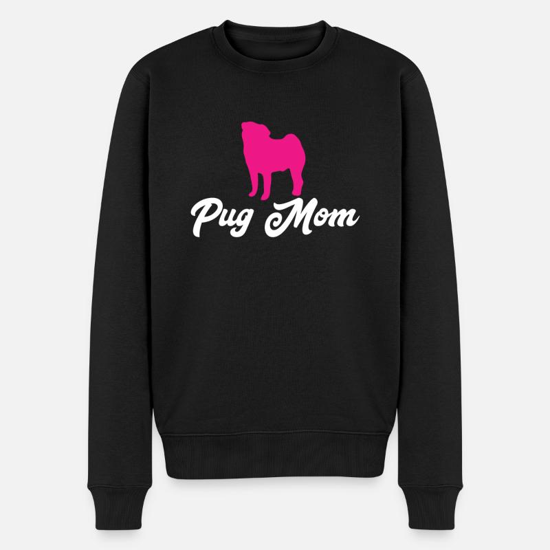 Mops Mama - Männer Premium Bio Pullover - Schwarz