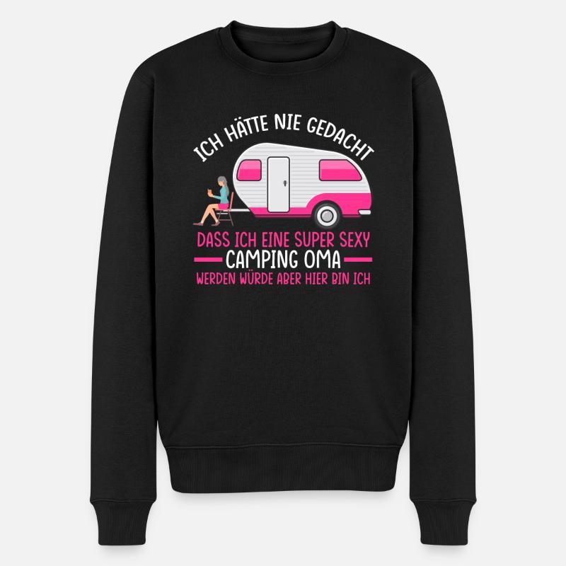 Camping Oma Wohnmobil Camper Geschenk - Männer Premium Bio Pullover - Schwarz
