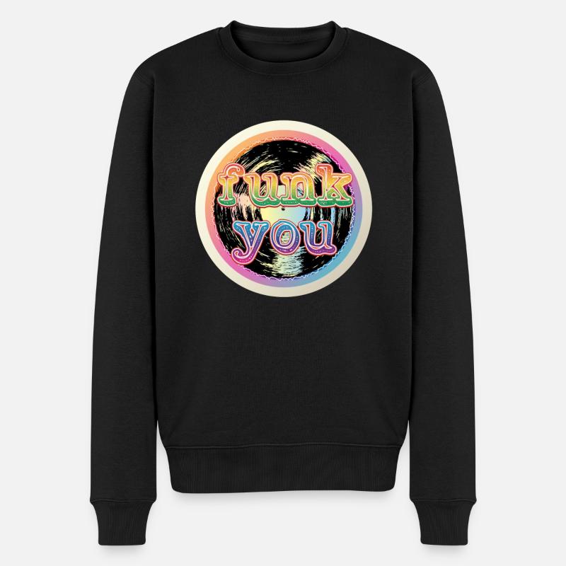 Funk You Vinyl - Männer Premium Bio Pullover - Schwarz