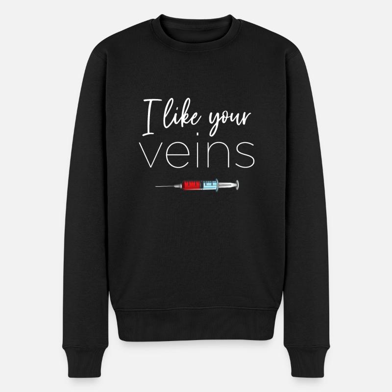 Mi piacciono le tue vene Flebotomia Sangue flebotomico - Maglione ecologico premium da uomo - nero