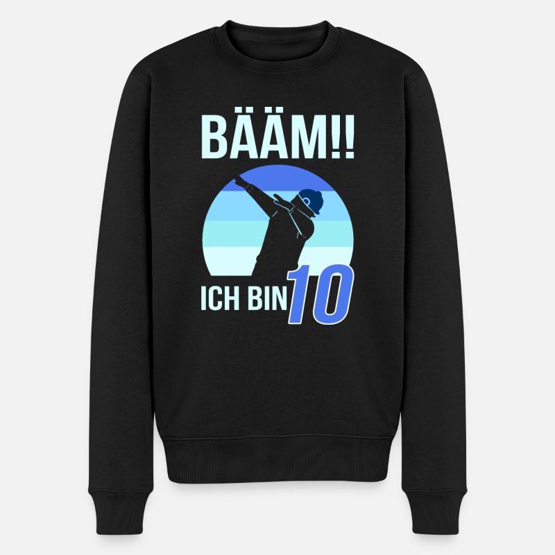 10 Jahre Geburtstag Kindergeburtstag - Männer Premium Bio Pullover - Schwarz