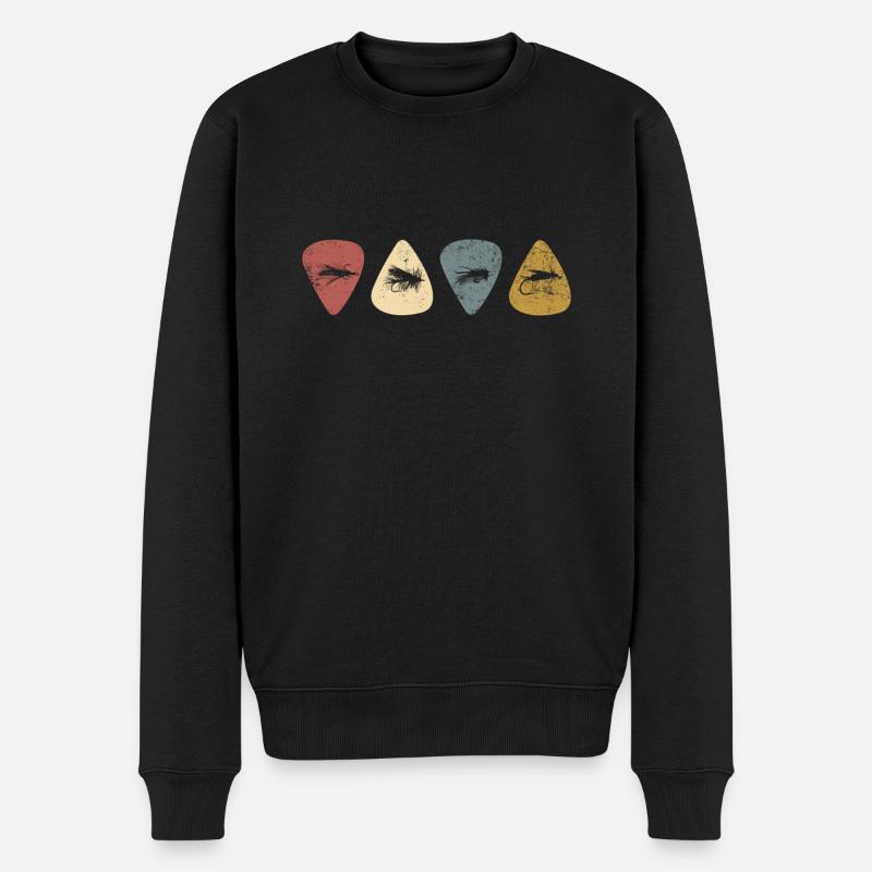 Fliegenfischerhaken - Männer Premium Bio Pullover - Schwarz