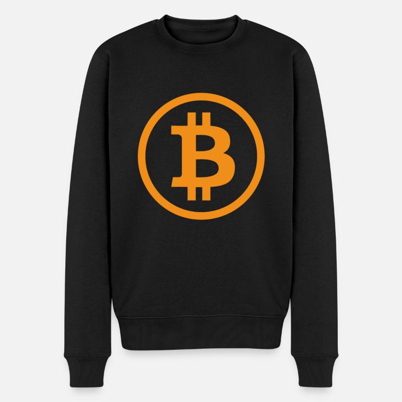 Bitcoin Logo Crypto Cryptocurrency Geschenk - Männer Premium Bio Pullover - Schwarz