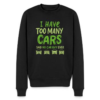 CAR GUY : Too Many Cars - Männer Premium Bio Pullover - Schwarz - Vorne - Nico (187cm)
